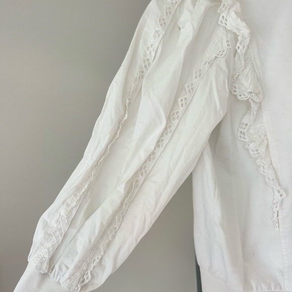 Anthropologie White Ruffle Sweatshirt - Picture 2 of 6